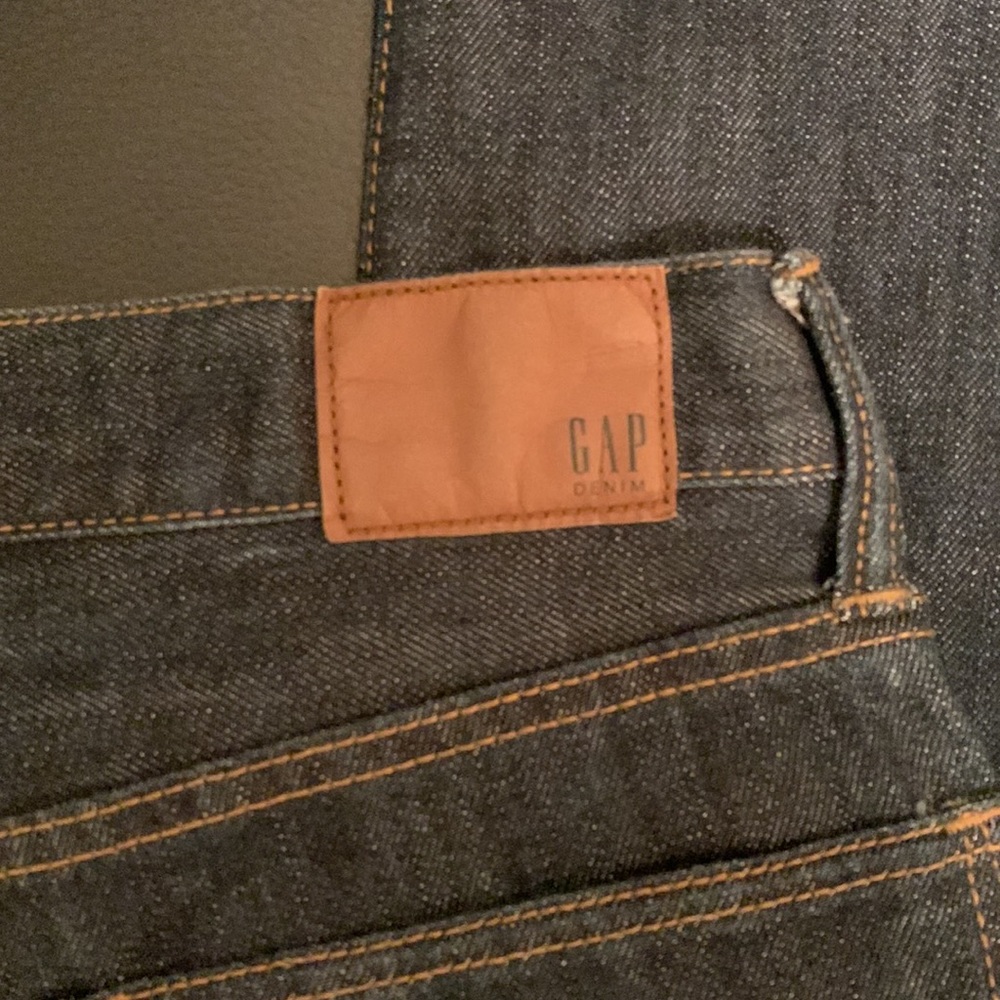 Gap 1969 MEN Jeans Dark Blue Rinse Gap Size 32 Waist 30 Length Straight Leg - Picture 3 of 9
